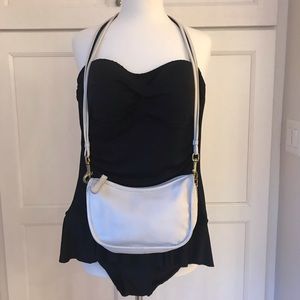 COACH Vintage off white leather crossbody bag